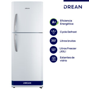Heladera con freezer Cíclica 397 L Blanca Drean - HDR400F30B