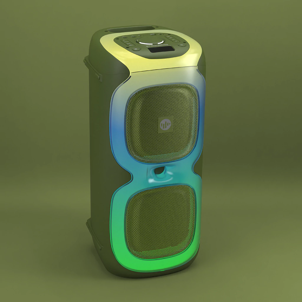 STROMBERG VIBE VERDE PARLANTE C/BAT. BT AUX 2" X 8" LUZ LED MIC